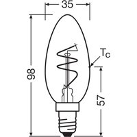 OSRAM LED Vintage B28 E14 3,5W 922 Spiral Filament gold dimmable