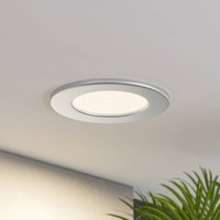 Prios LED recessed light Cadance, silver, 12 cm, set of 2, CCT