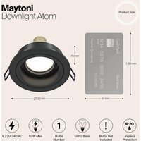 Maytoni Akron recessed light, adjustable, round, black