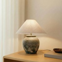 Lucande bordslampa Thalorin, höjd 46 cm, grå, keramik