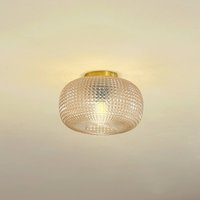 Lindby taklampa Hildur, Ø 25 cm, bärnsten, glas