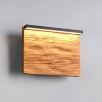 Trio Lighting LED-vägglampa Kalea, bredd 20 cm, träfärgad, trä