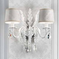 Masiero Angelis white wall light with Asfour crystals