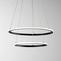 Luce Ambiente Design LED-pendellampa Axis, Ø 60/40 cm, svart, metall, CCT, RGB