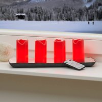 STAR TRADING Set of 4 LED candles with a remote, red