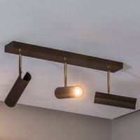 Luminex Plafonnier Axion, 3 lampes, couleur titane, allongé, acier