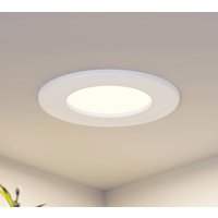 Prios LED-inbyggnadslampa Cadance, vit, 12 cm, set om 10, CCT