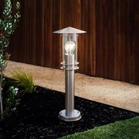 EGLO Lisio pillar light, stainless steel colour, height 50 cm, stainless steel