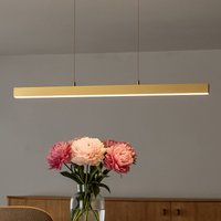 FISCHER & HONSEL LED-hänglampa Vayana, längd 190 cm, sandfärgad, metall, CCT