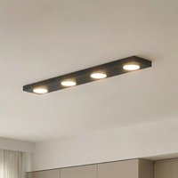 SIGMA Hero ceiling lamp, black, 4-bulb, 75 x 12 cm, metal, GX53