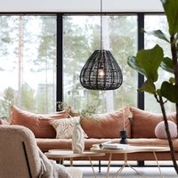 PR Home Adelle suspension en rotin noir Ø43cm