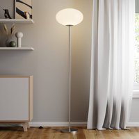 Lindby lampadaire Sonika, 175 cm, nickel, verre, E27