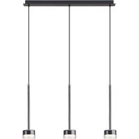 Mantra Iluminación Tonic hänglampa, svart/klar, balk, 3 lampor, metall, glas