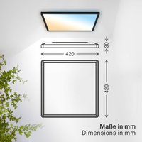 B.K. Licht LED panel Shallow Remote CCT, 42 x 42 cm, black, backlight