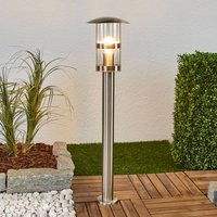 Lindby Noemi path light, grey, stainless steel, 80 cm, IP44