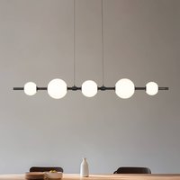 Lucande LED-hänglampa Tanira, svart/vit, 140 cm, stegvis dimmer