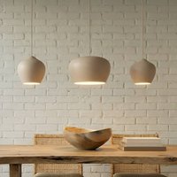 Lucande Malisa pendant light, beige, 3-bulb, metal, 90 cm