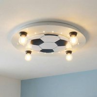 Elobra Taklampa Fotboll, 4 lampor, silver-vit