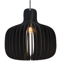 Pendelleuchte Hazo, Ø 43 cm, schwarz, Holz