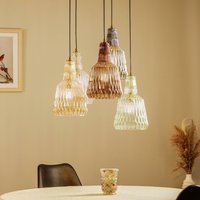 Lindby pendant light Belarion, multicolour, 5-bulb, Ø 65 cm