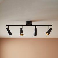 Markslöjd Ceiling spotlight Crest, metal black, 4-bulb