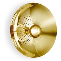 DESIGN BY US Vägglampa Wanted, kontakt, järn, guld, Ø 32 cm