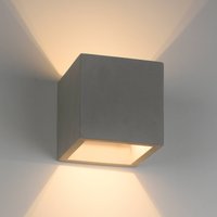 Paul Neuhaus vägglampa Eton, betong, 12 cm x 12 cm, upp/ner