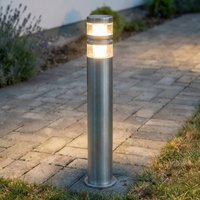Lindby LED path light Lanea, 60 cm, grey, stainless steel, IP44