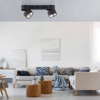 PURE Nola LED ceiling light 2-bulb black