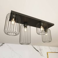 EMIBIG LIGHTING Taklampa Barn, 4 lampor, 83 cm, svart, metall, E27