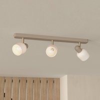 EGLO Corato downlight, sand/nickel/opal, 3-bulb.