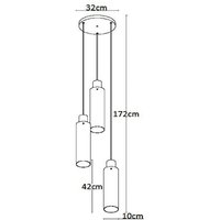 Lucide Orlando pendellampa, rökgrå, tre lampor