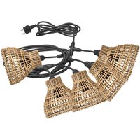 PR Home Sarah Außen-Lichterkette 5-flammig Rattan