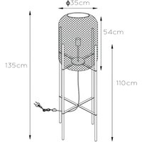 Lucide Mesh floor lamp with four legs, gold