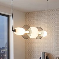 Milagro Lighting Arame LED pendant light, black/white, glass, length 93.5 cm