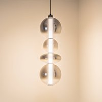 Eko-Light Daphne LED pendant light, grey transparent glass, height 62 cm