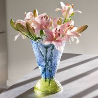 Hübsch Abyss vase, blue, glass, height 29 cm, Ø 20 cm