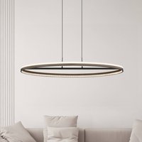 Globo Della LED hanging light, length 101 cm, dark grey, metal