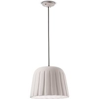 Ferroluce Madame Gres ceramic pendant light height 30 cm, white