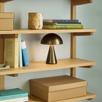 lampe à poser rechargeable LED HÜBSCH Mush, laiton bruni, hauteur 20 cm