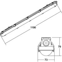 BRUMBERG Humid One luminaire à vasque éclairage de secours 119cm