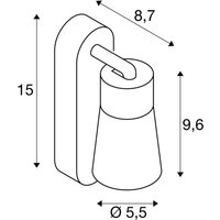 SLV vägglampa Puri 2.0 Cone, vit, bredd 15 cm, metall