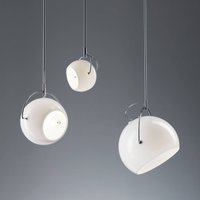 Fabbian Beluga White glass hanging light, Ø 14 cm