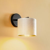 EMIBIG LIGHTING Vägglampa Jari tygskärm, vit-guld