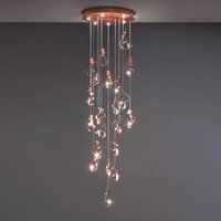Knikerboker Curve LED pendant light 20-bulb copper
