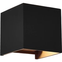 LED-Außenwandleuchte Davos, schwarz, eckig, dimmbar, Alu