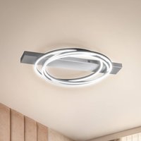 FISCHER & HONSEL LED-taklampa Kiku, längd 76 cm, aluminiumfärgad, metall
