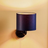 Luminex Soho wall light, cylindrical, blue/gold