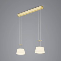 BANKAMP Conus LED pendant light, 2-bulb, brass