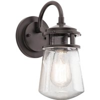 KICHLER Utomhusvägglampa Lyndon med glasskärm 28,6 cm